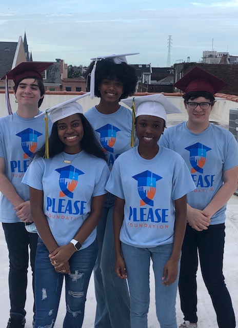 Students with Please t-shirts